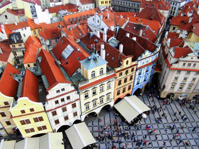Vista dalla torre dell'orologio astronomico, Praga